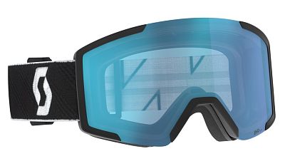 Превью Горнолыжная маска для пасмурной и снежной погоды Маска горнолыжная SCOTT Shield Black White/Aurora Green Chrome (277837-1007371)